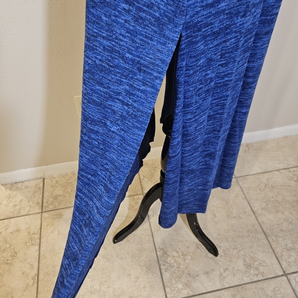 LuLaRoe Joy Feathered Blue Long Vest Duster Size Medium - Picture 4 of 5
